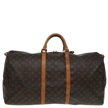 Louis Vuitton Keepall 60, Brown, Canvas, travel
