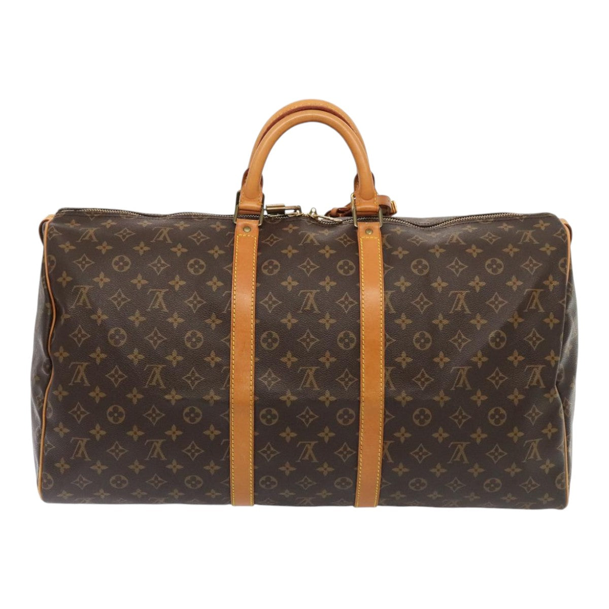 Louis Vuitton Keepall 55, Brown, Canvas, travel