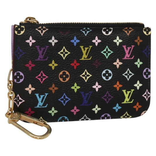 Louis Vuitton Pochette Clés, Black, Canvas, wallet