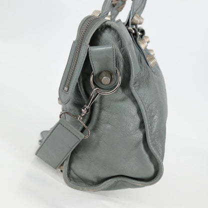 Balenciaga City, GRAY, Leather, handbag