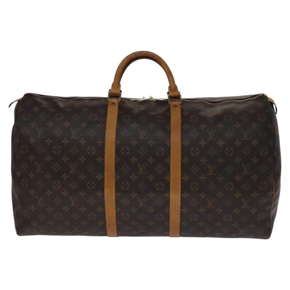 Louis Vuitton Keepall 60, Brown, Canvas, travel