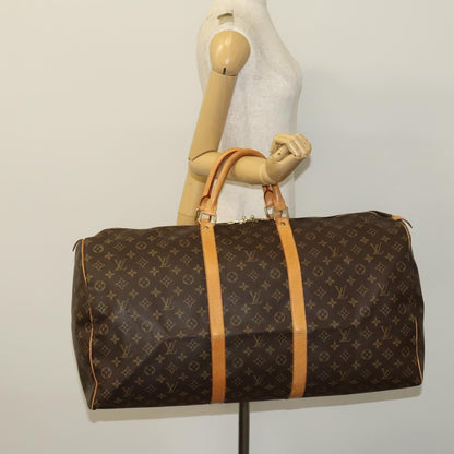 Louis Vuitton Keepall 60, Brown, Canvas, travel