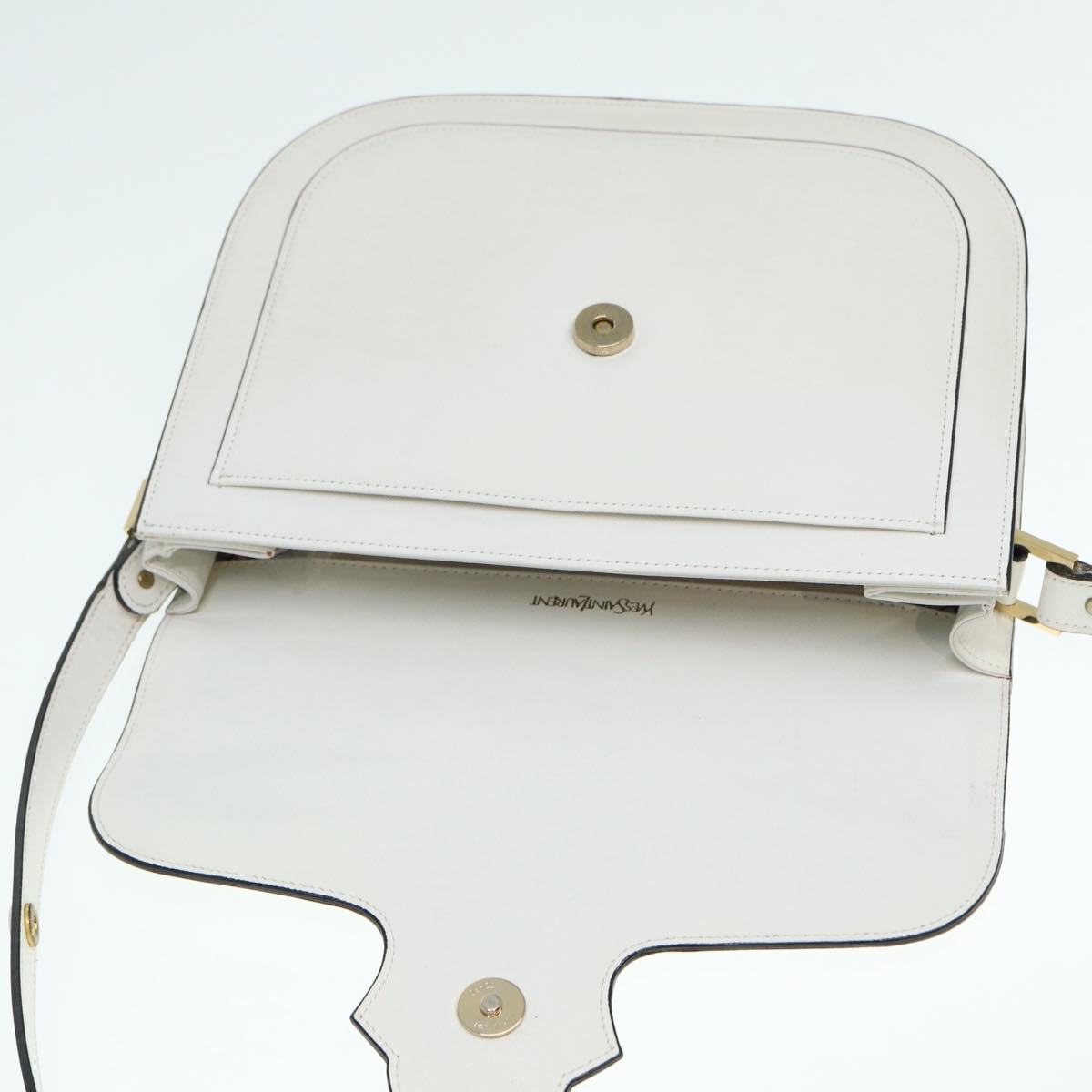 Yves Saint Laurent Mombasa, White, Leather, shoulder