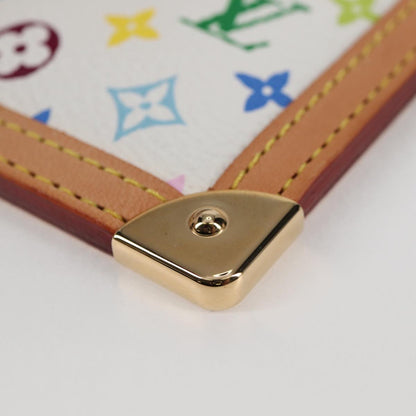 Louis Vuitton Pochette Clés, White, Canvas, wallet