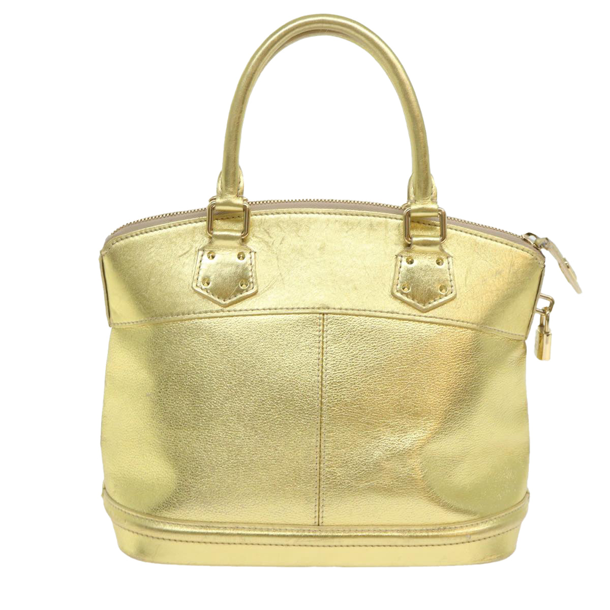 Louis Vuitton Lockit, Gold, Leather, handbag