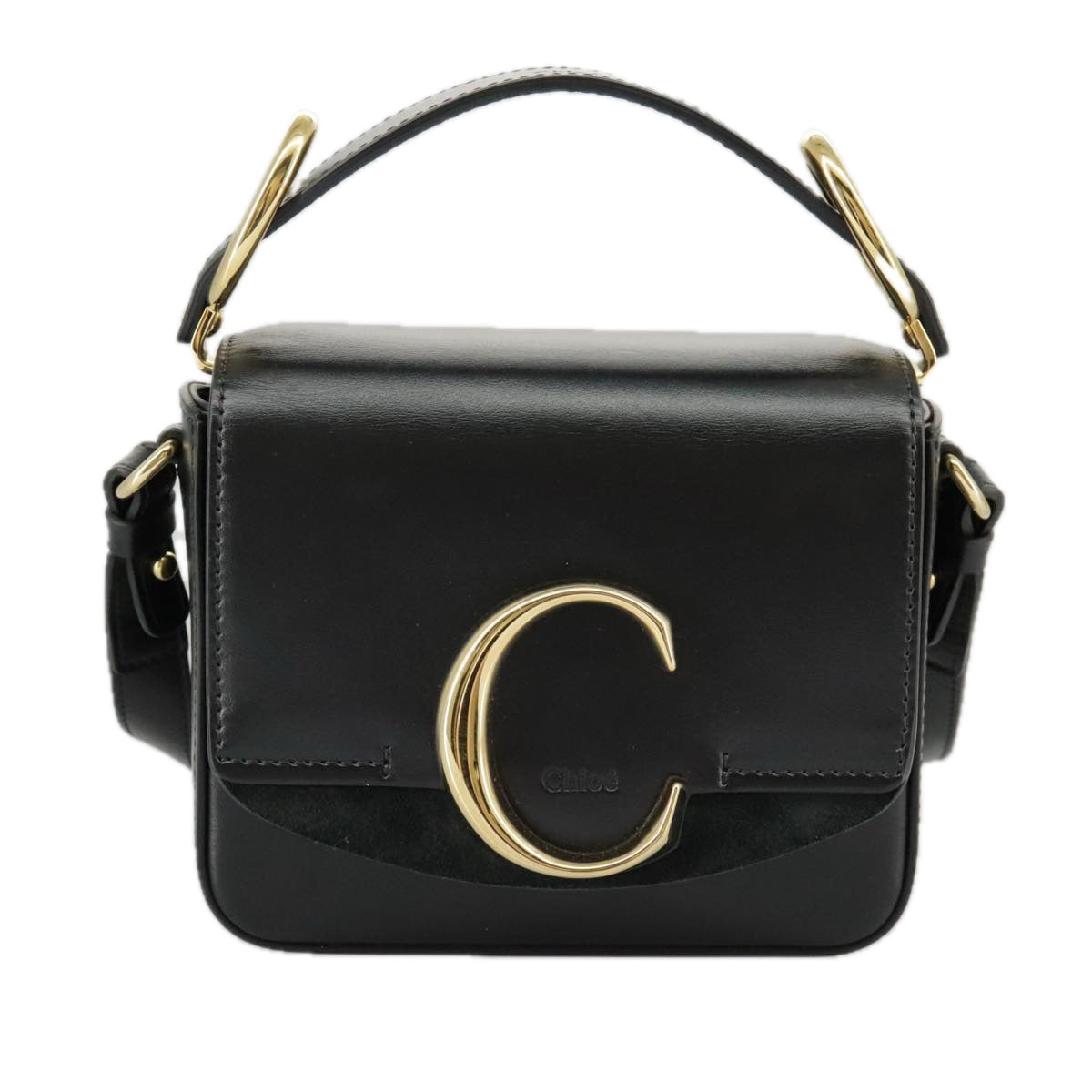 Chloé C, Black, Leather, handbag