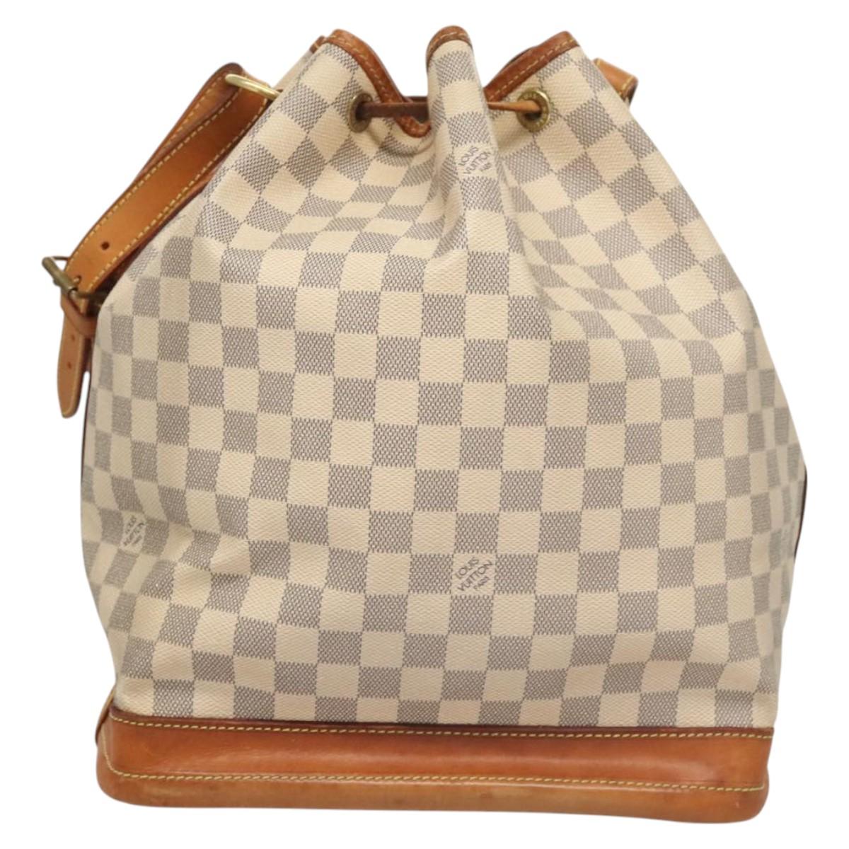 Louis Vuitton Noé, White, Canvas, shoulder