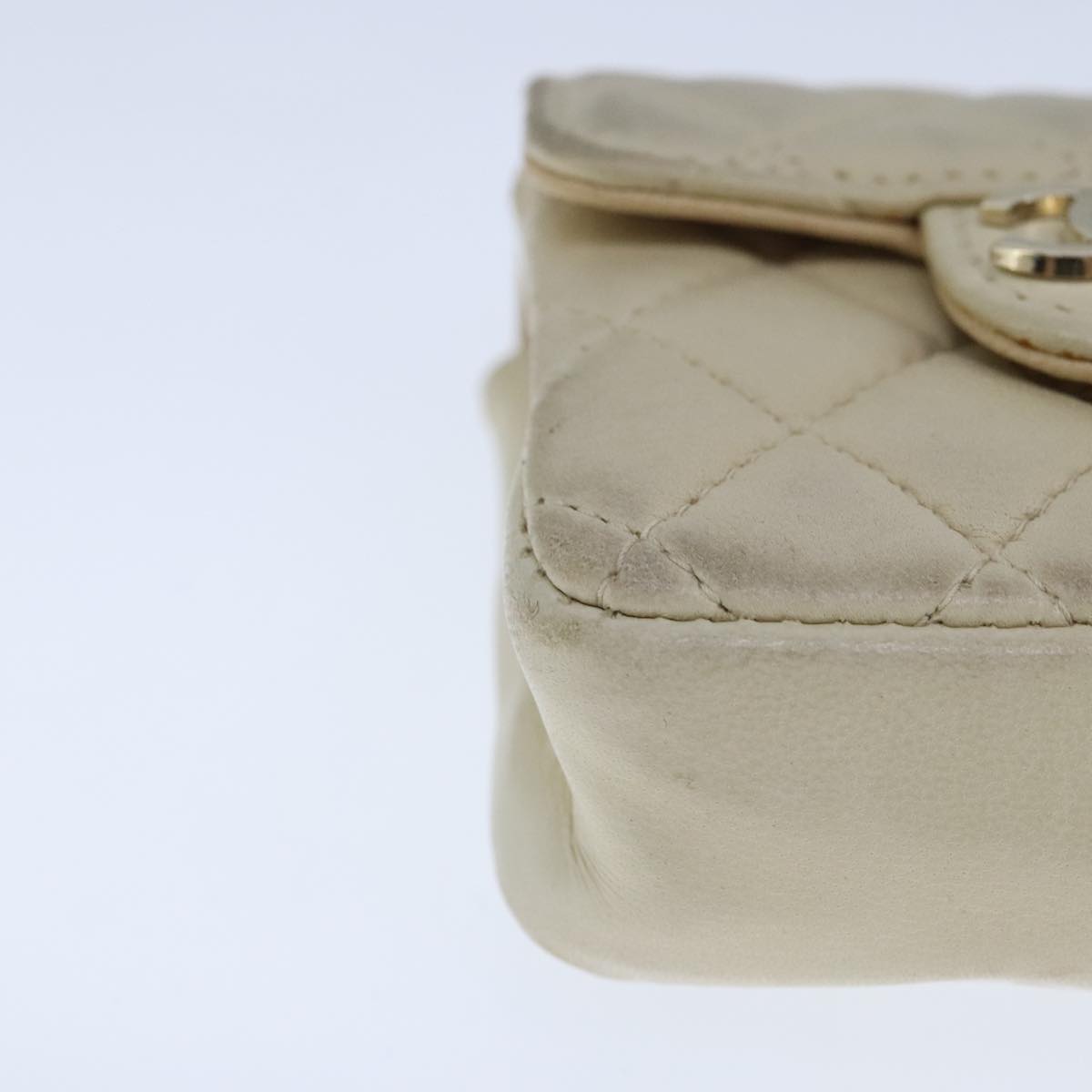 Chanel Coco Mark, Beige, Leather, wallet