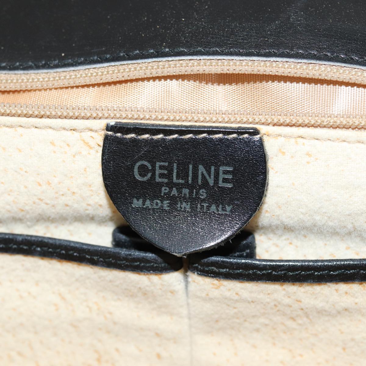 Céline Logo du cercle, Black, Leather, shoulder