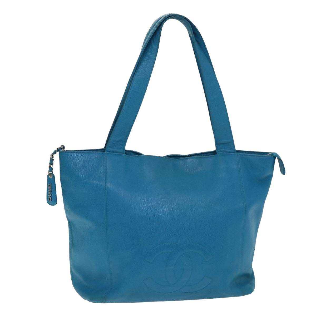 Chanel -, Blue, Leather, tote