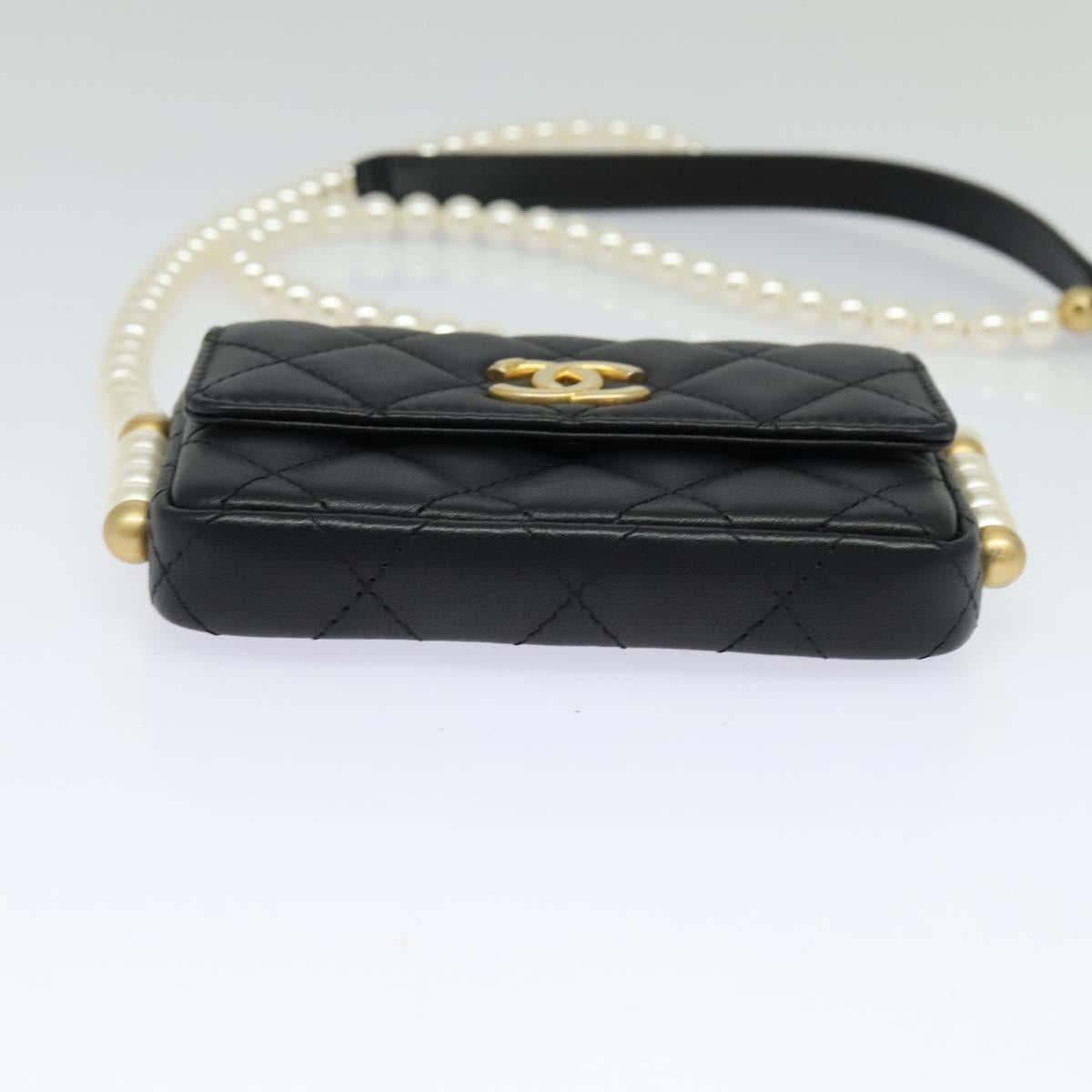 Chanel MINI FLAP BAG, Black, Leather, shoulder