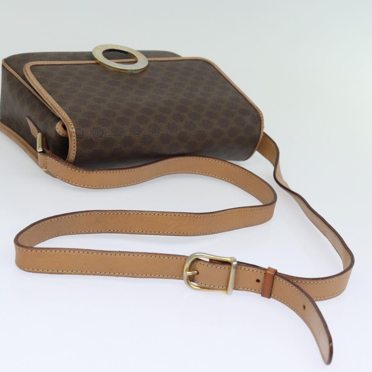 Céline Macadam, Brown, Canvas, shoulder