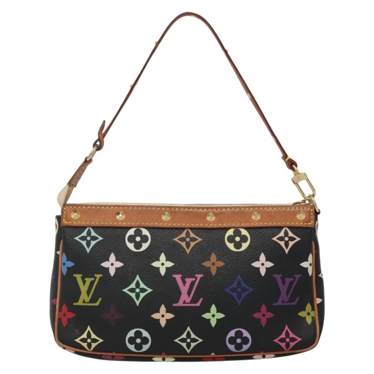 Louis Vuitton Pochette Accessoire, Black, Canvas, clutch
