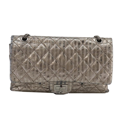 "Chanel 2,55", Silver, Leather, shoulder
