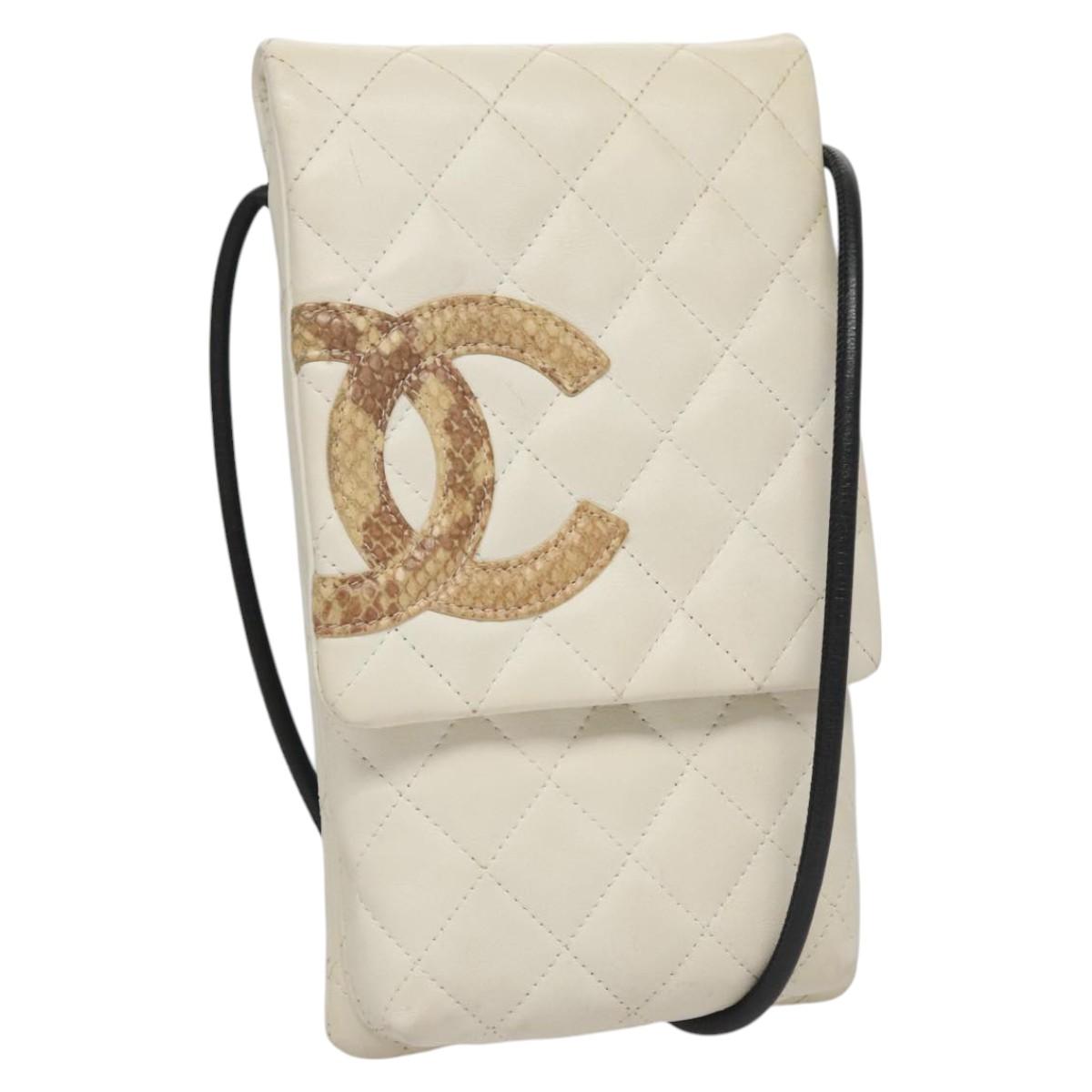 Chanel Cambon, White, Leather, shoulder