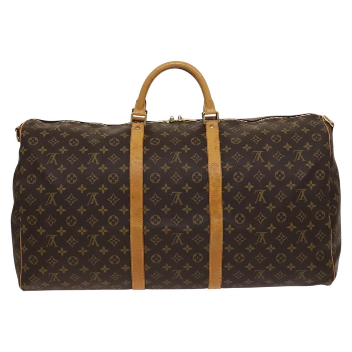 Louis Vuitton Keepall Bandoulière 60, Brown, Canvas, travel