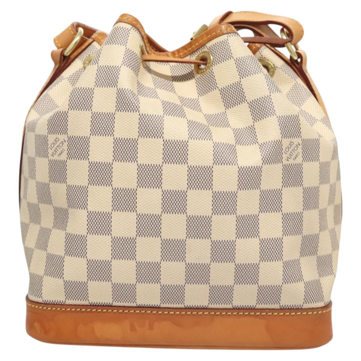 Louis Vuitton Noé BB, White, Canvas, shoulder