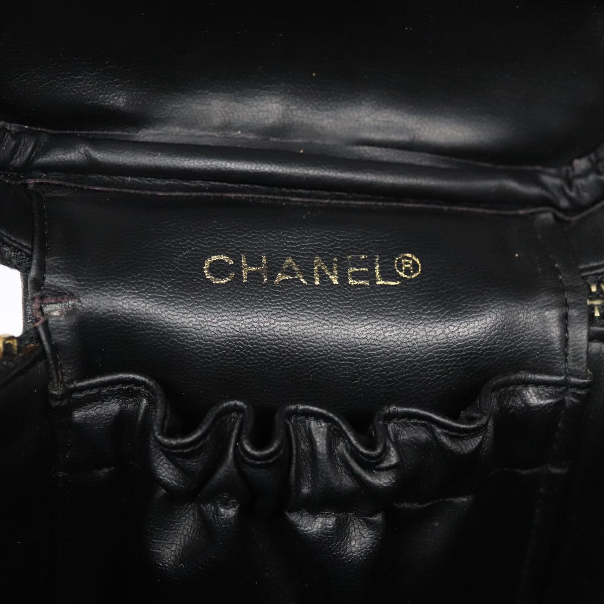 Chanel Vanity, Black, Leather, clutch