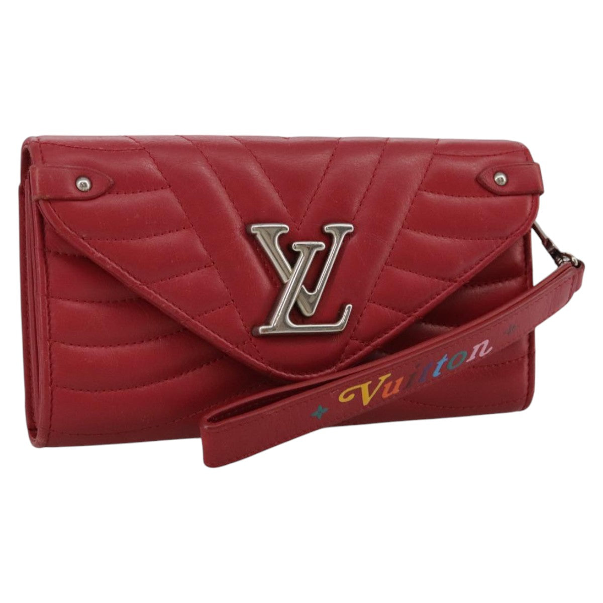 Louis Vuitton New Wave, Red, Leather, wallet