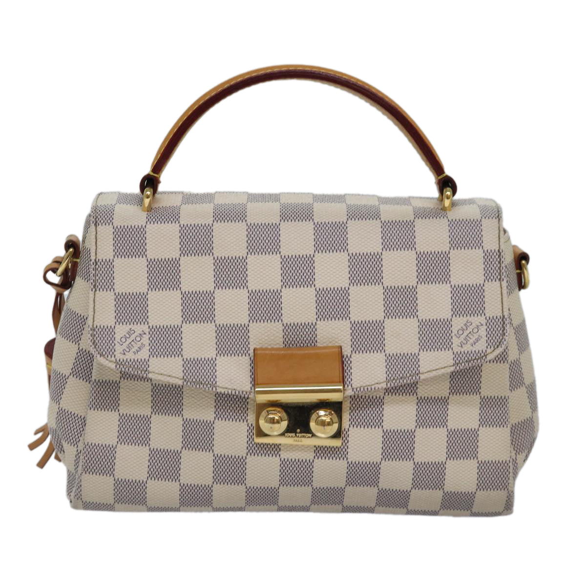 Louis Vuitton Croisette, White, Canvas, handbag