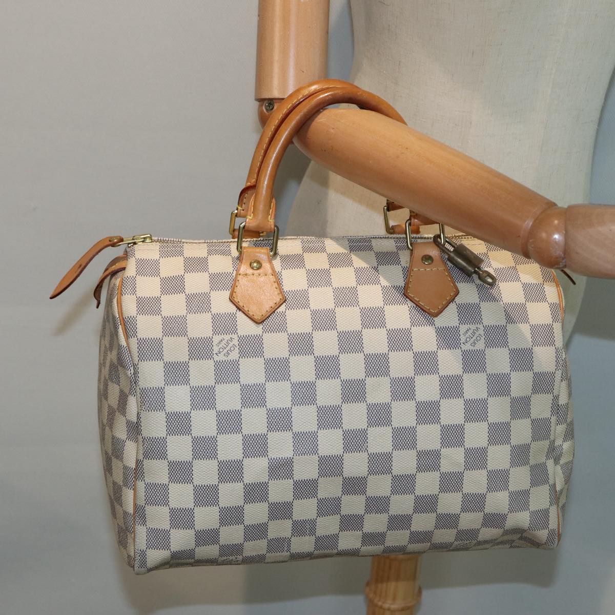 Louis Vuitton Speedy 30, White, Canvas, handbag