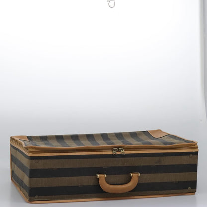 Fendi Pequin, Black, Canvas, travel