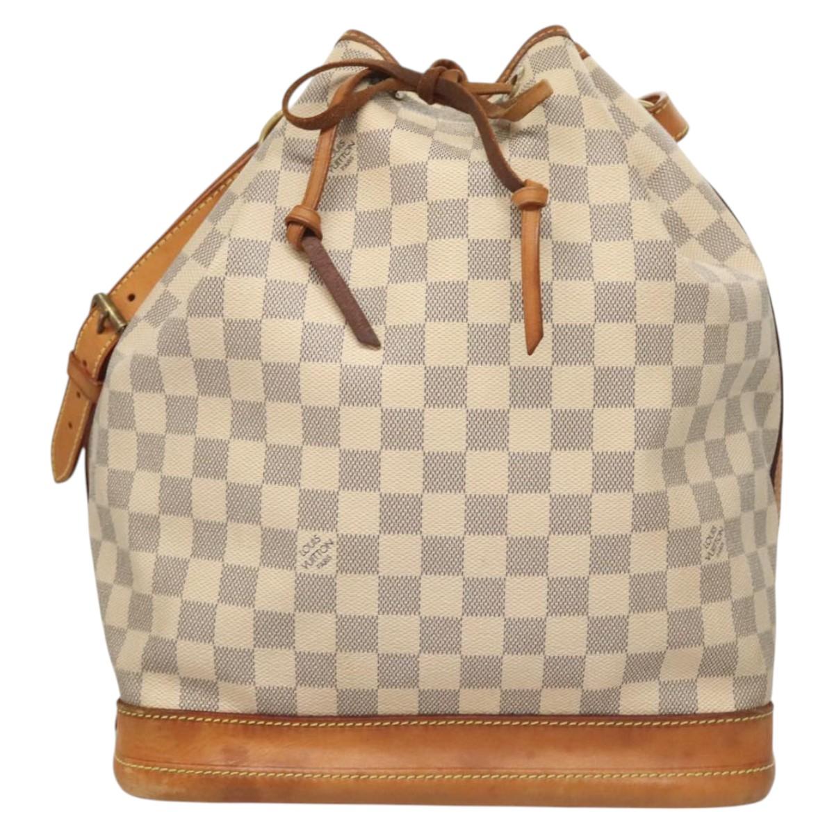 Louis Vuitton Noé, White, Canvas, shoulder
