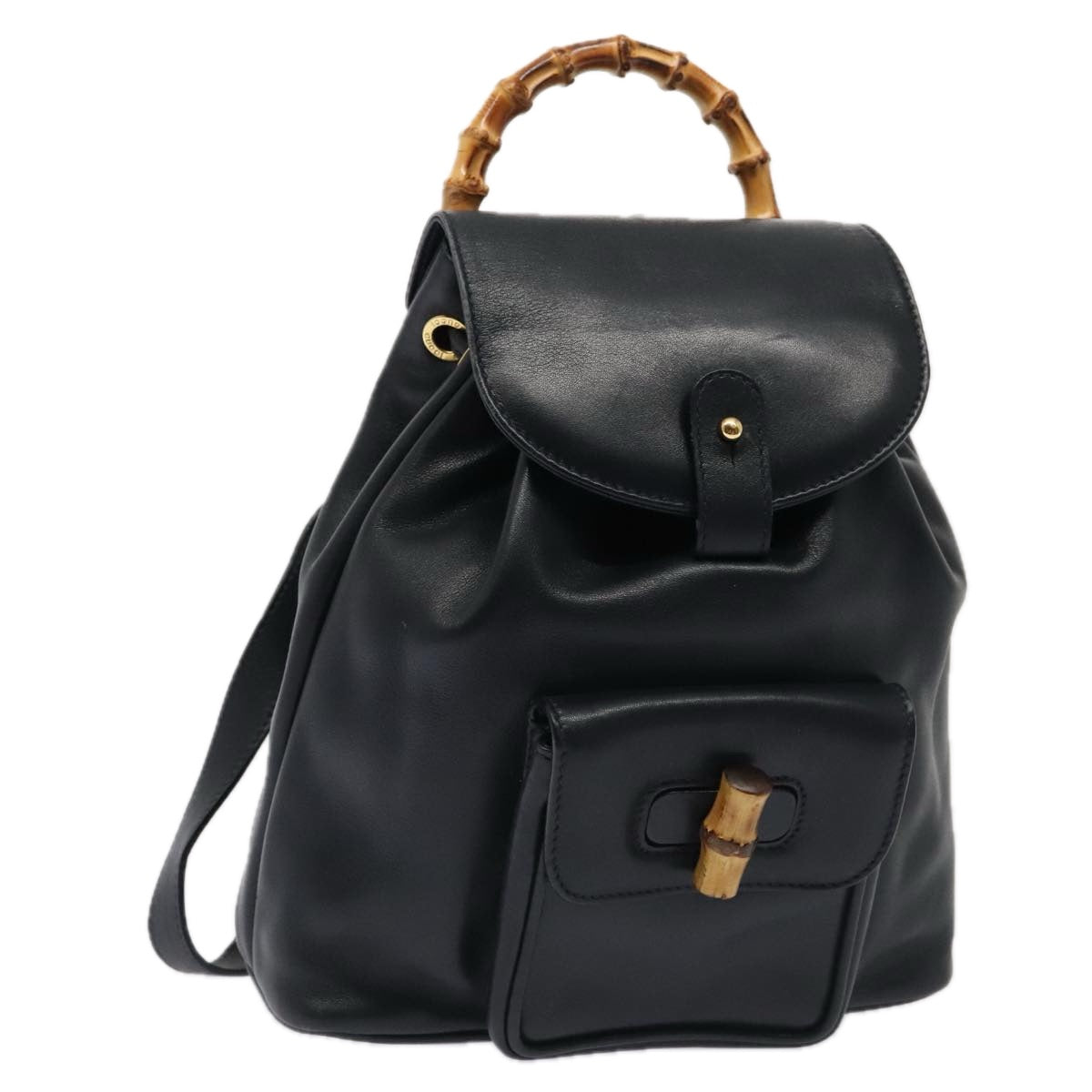 Gucci Bamboo, Navy, Leather, backpack