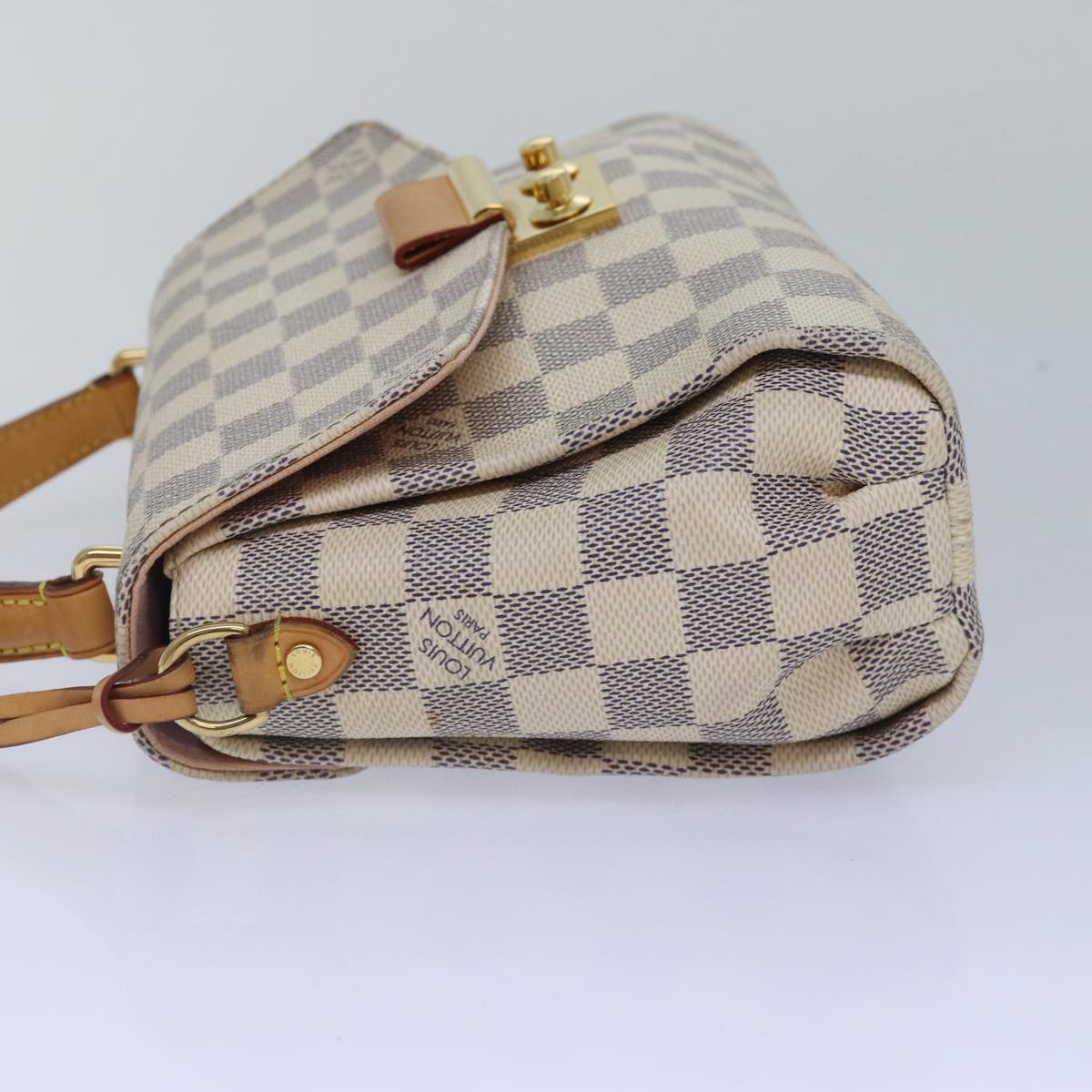 Louis Vuitton Croisette, White, Canvas, handbag