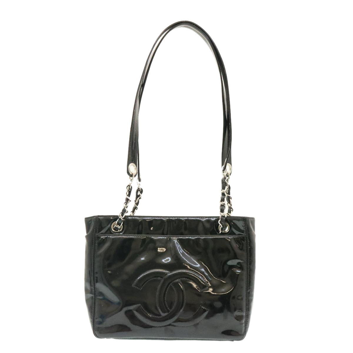 Chanel -, Black, Patent Leather, shoulder