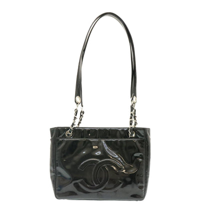 Chanel -, Black, Patent Leather, shoulder