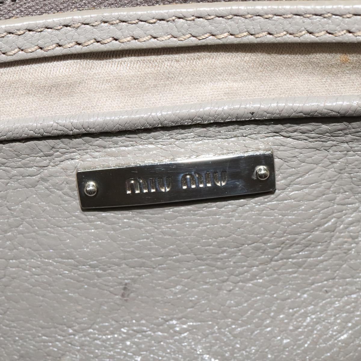 Miu Miu, GRAY, Leather, handbag