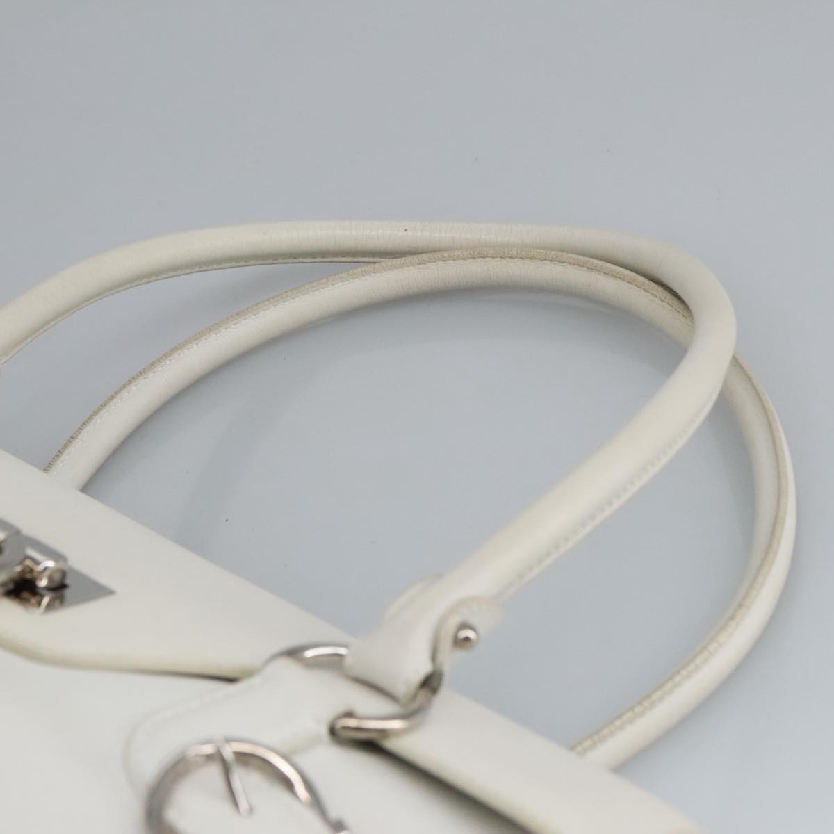 Salvatore Ferragamo, White, Leather, shoulder