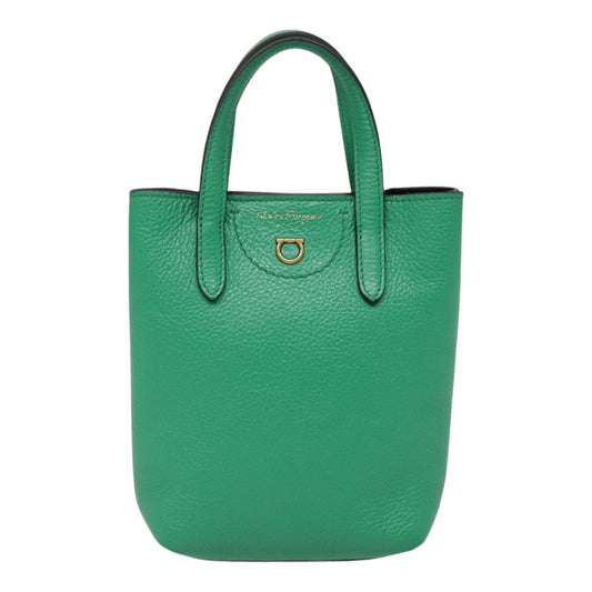 Salvatore Ferragamo Gancini, Green, Leather, handbag