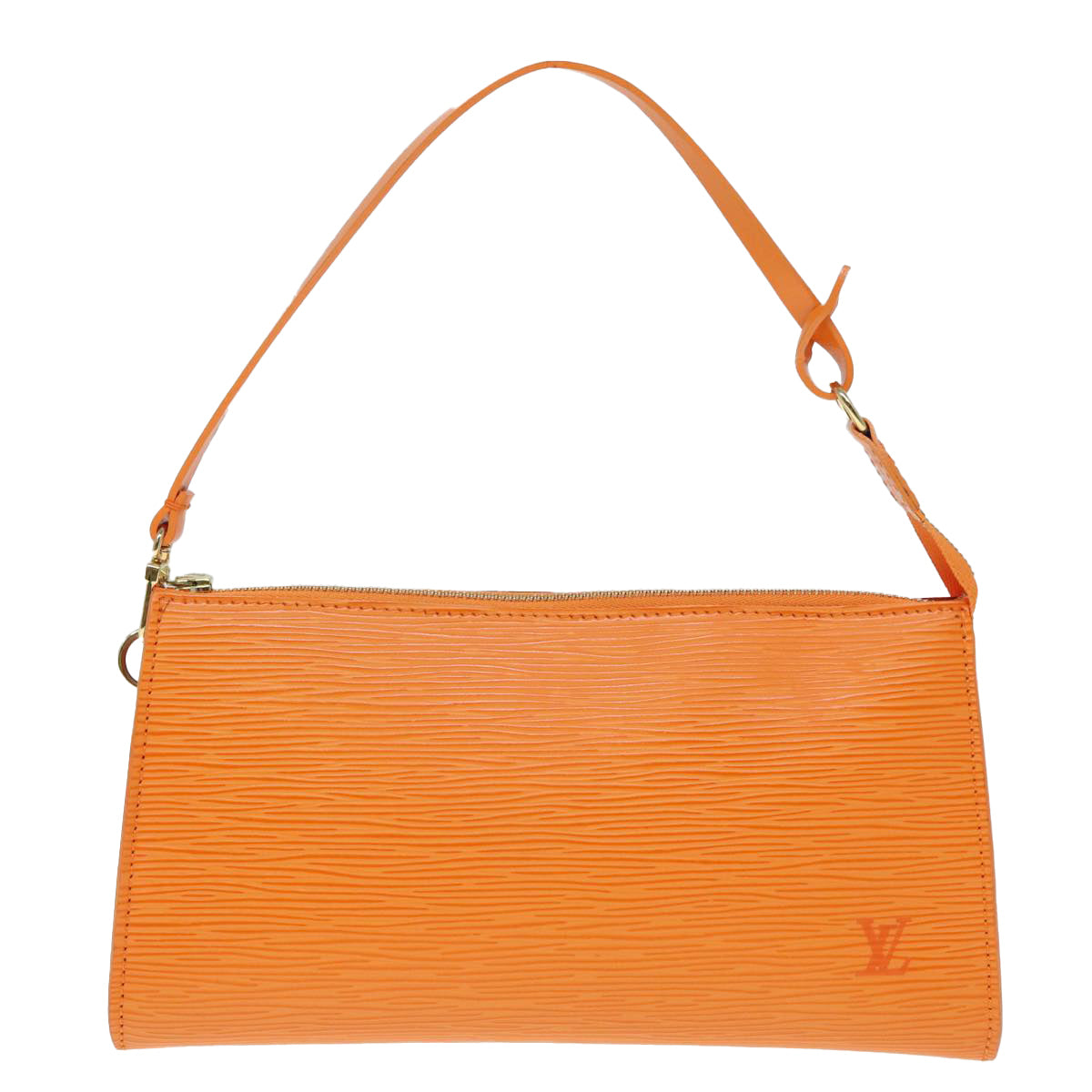 Louis Vuitton Pochette Accessoire, Orange, Leather, handbag