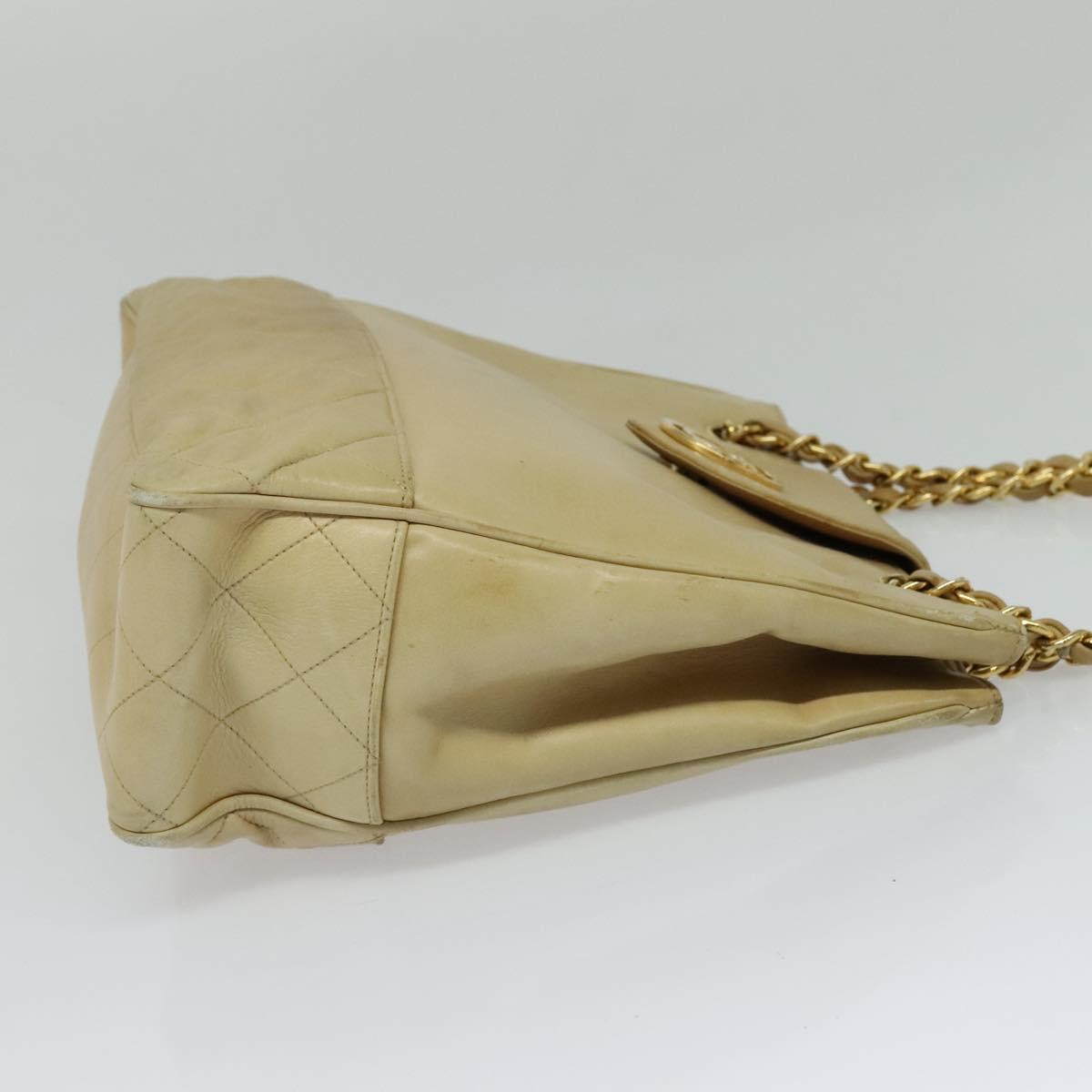 Chanel, Beige, Leather, shoulder