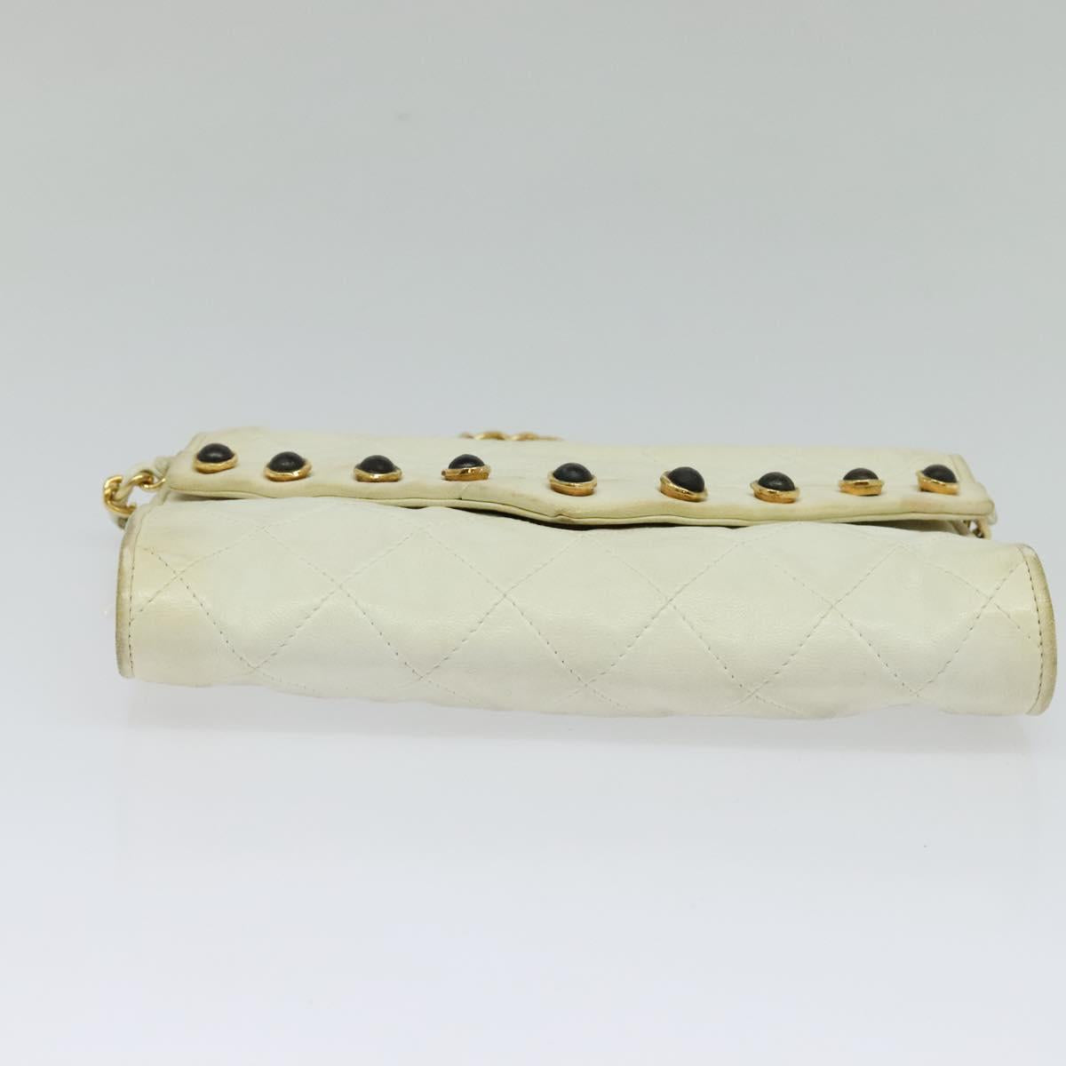 Chanel, White, Leather, shoulder