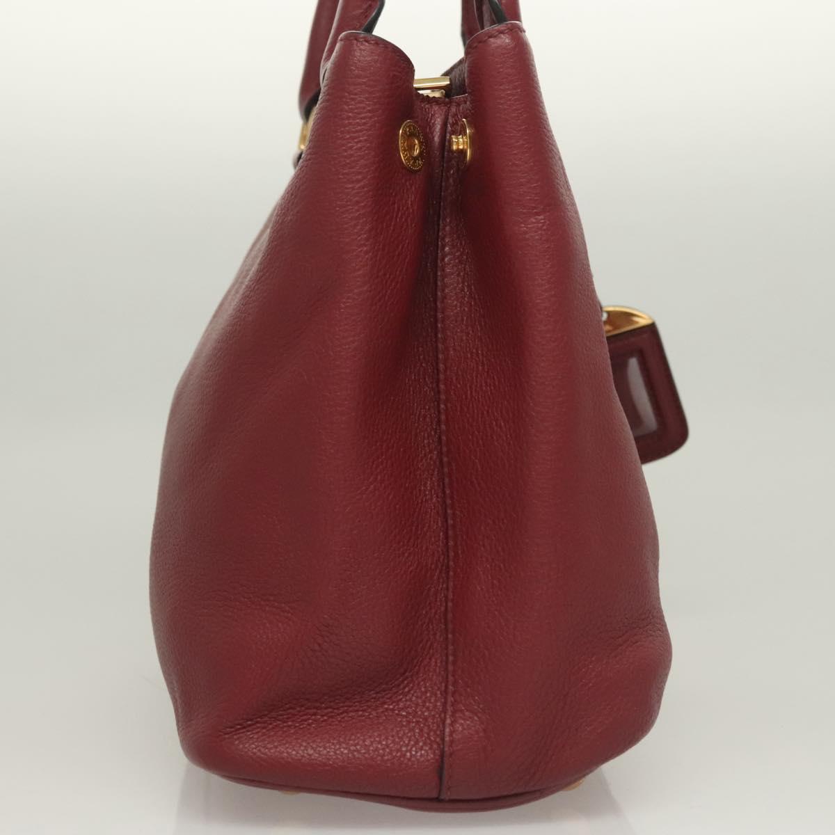 Prada Vitello, Burgundy, Leather, handbag