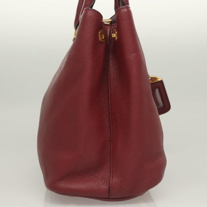 Prada Vitello, Burgundy, Leather, handbag