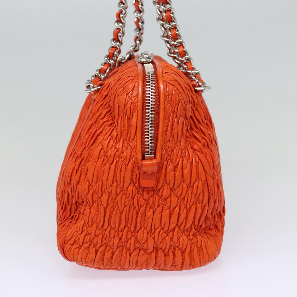 Miu Miu Matelassé, Orange, Leather, shoulder