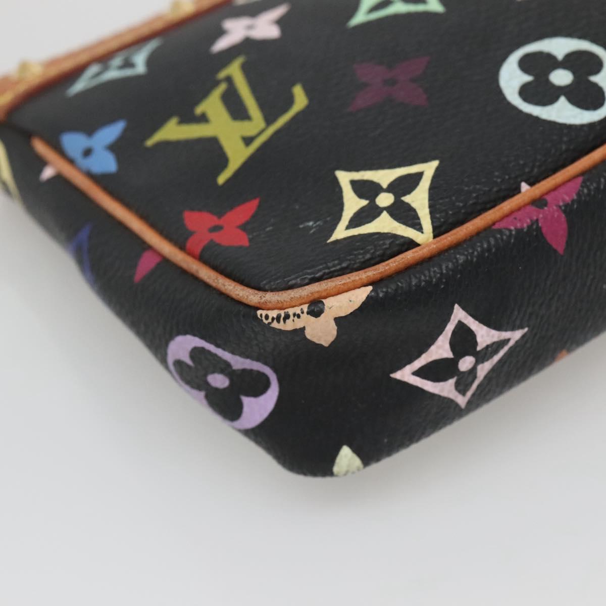 Louis Vuitton Pochette Accessoire, Black, Canvas, clutch