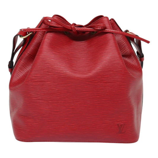 Louis Vuitton Noe, Red, Leather, shoulder