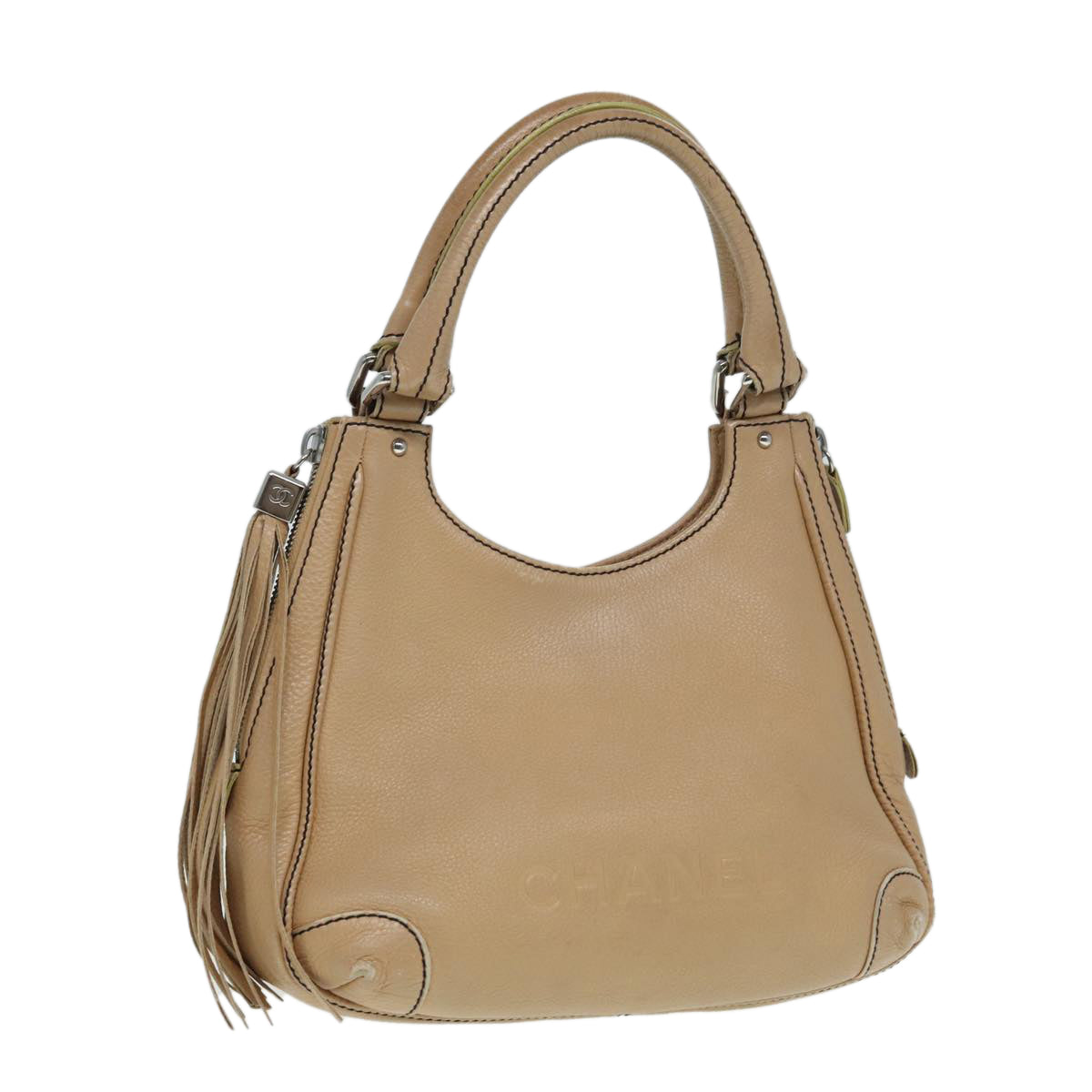 Chanel Hobo, Beige, Leather, handbag