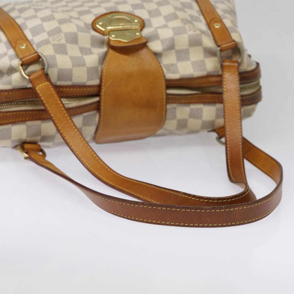 Louis Vuitton Stresa, White, Canvas, shoulder