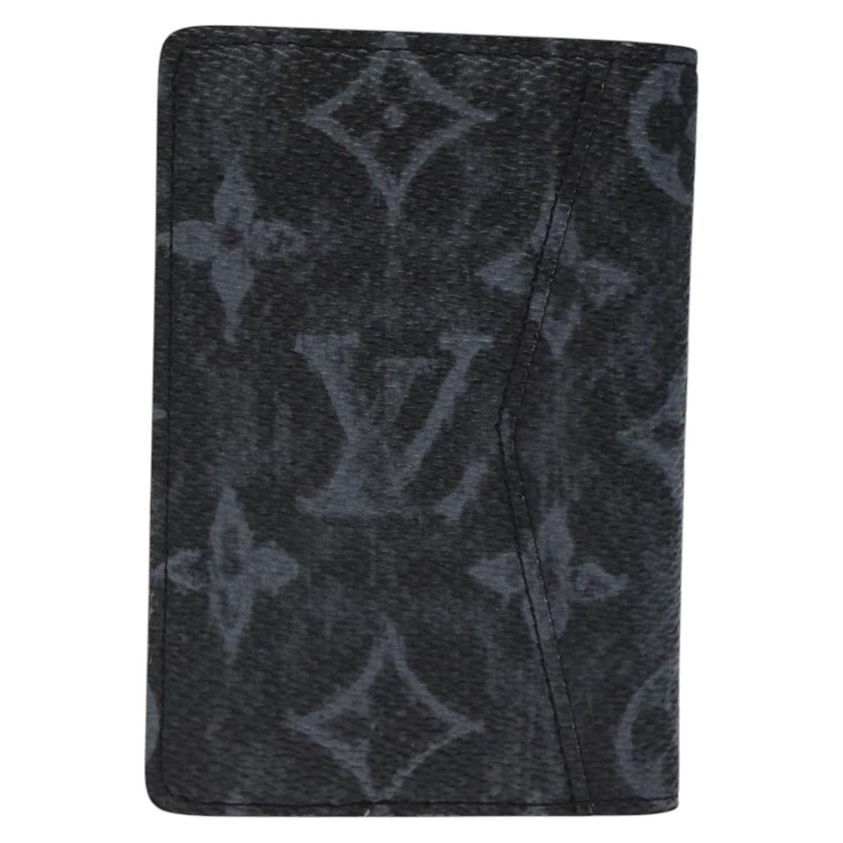 Louis Vuitton Pocket Organizer, Black, Canvas, wallet