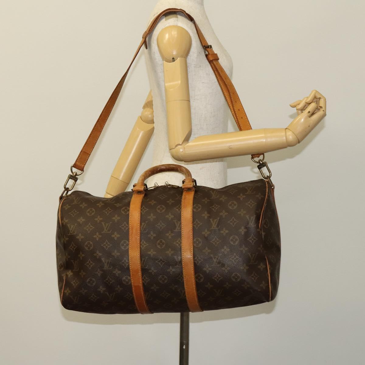 Louis Vuitton Keepall Bandouliere 45, Brown, Canvas, travel