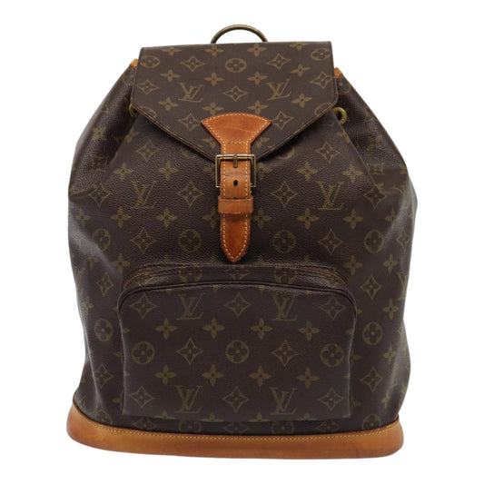 Louis Vuitton Montsouris, Brown, Canvas, backpack