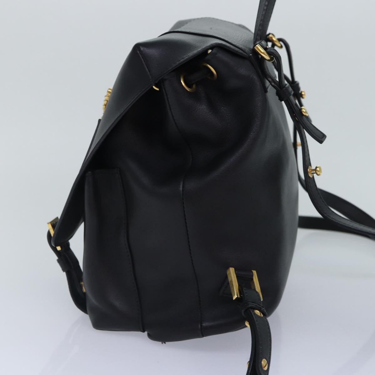 Versace Virtus, Black, Leather, backpack