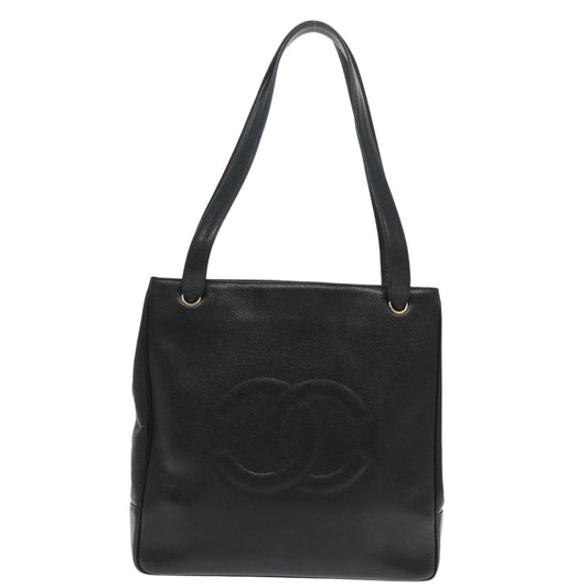 Chanel Logo CC, Black, Leather, tote