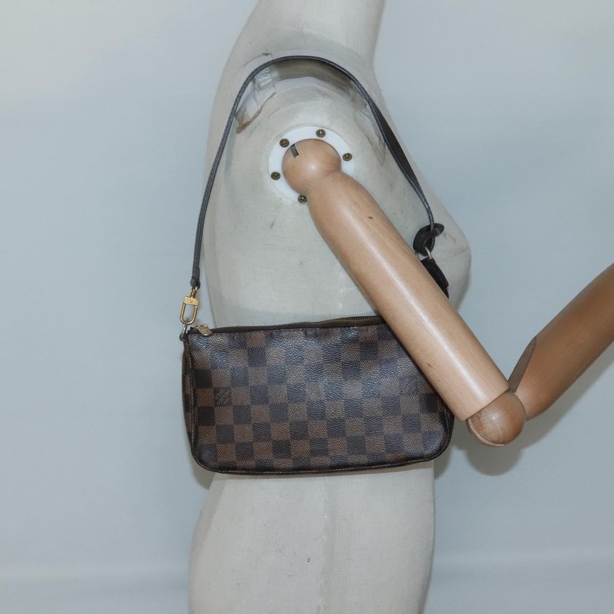 Louis Vuitton Pochette Accessoire, Brown, Canvas, clutch